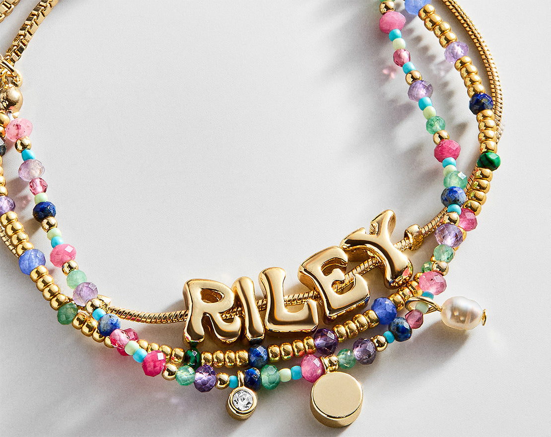 Lavisa - Custom Layered Initial Bracelet Stack - Clasp & Finish View