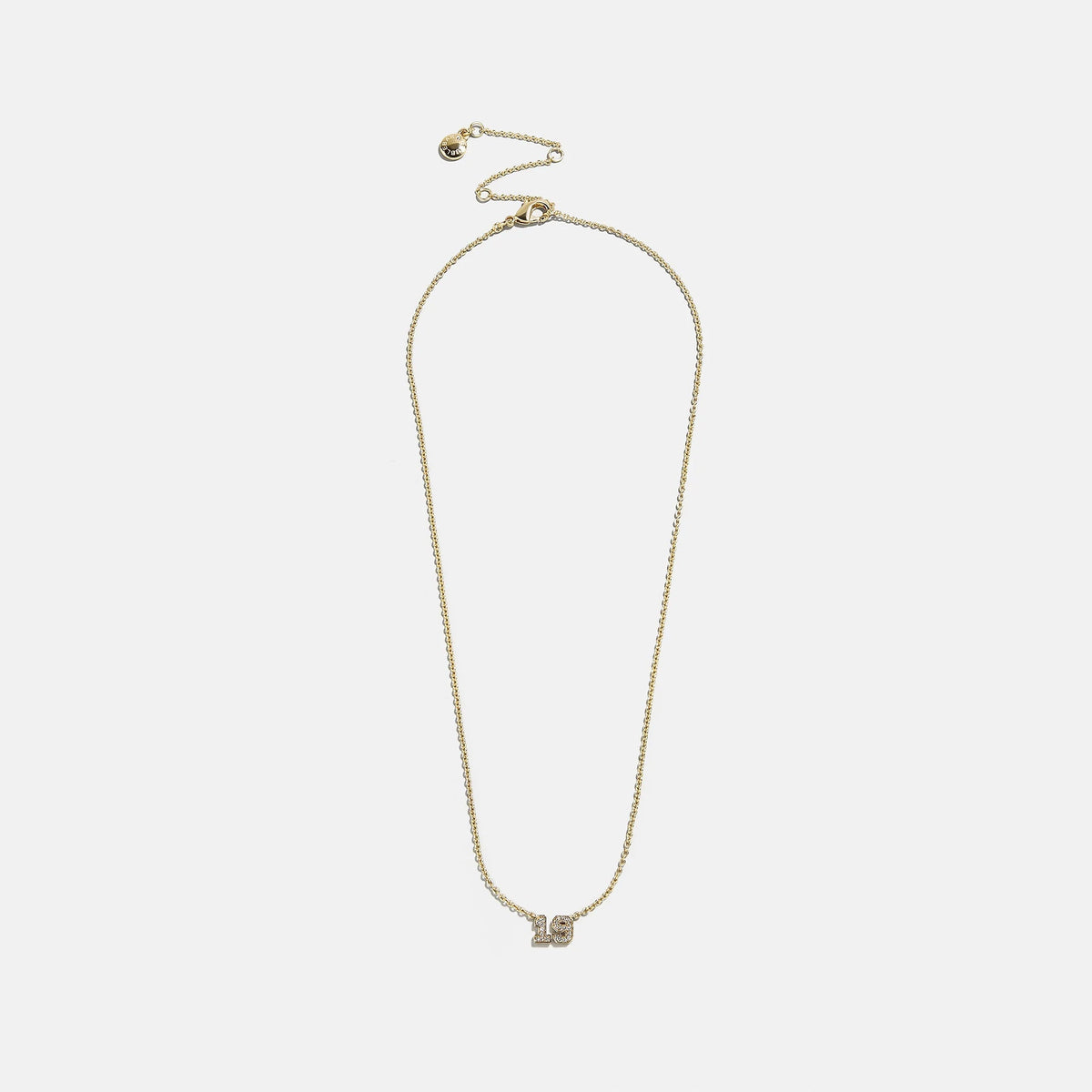 Lavisa - Varsity Gold/Pavé Number Custom Necklace - On-Model & Scale View