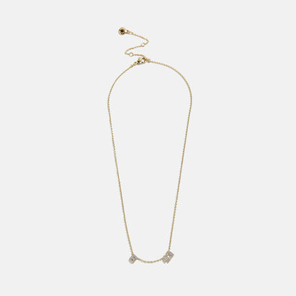 Lavisa - Varsity Gold/Pavé Number Custom Necklace - Texture & Setting View