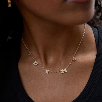 Lavisa - Varsity Gold/Pavé Number Custom Necklace - Product Gallery View 14
