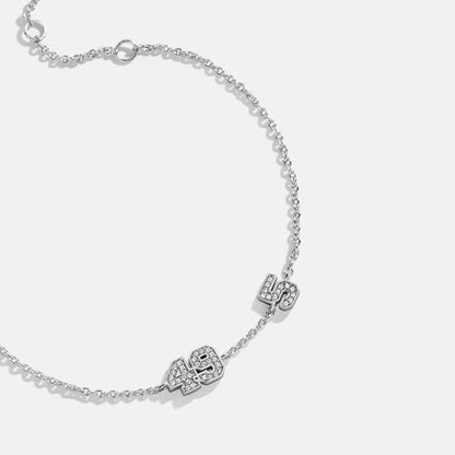 Lavisa - Custom Varsity Number Station Bracelet - Texture & Setting View