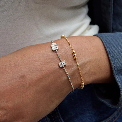 Lavisa - Custom Varsity Number Station Bracelet - Side Profile View