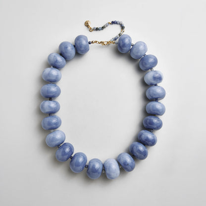 Lavisa blue sodalite beaded chunky statement necklace