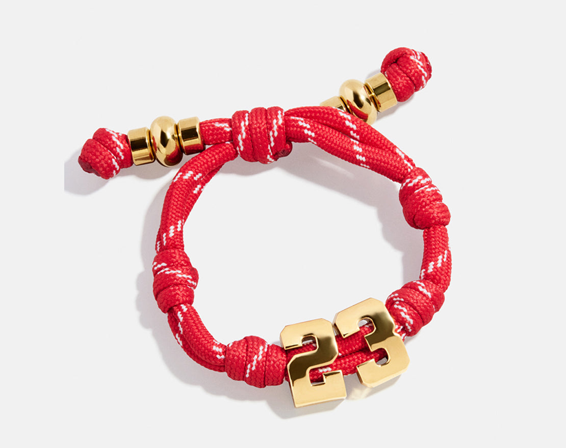 Lavisa - Knotty Varsity Number Paracord Bracelet - On-Model & Scale View