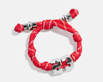 Lavisa - Knotty Varsity Number Paracord Bracelet - Side Profile View