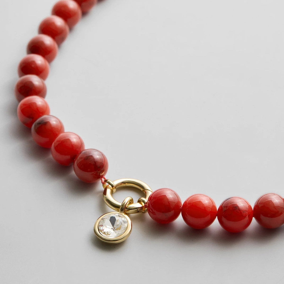 Lavisa - Beaded Statement Ring Necklace - On-Model & Scale View