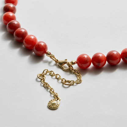 Lavisa - Beaded Statement Ring Necklace - Side Profile View