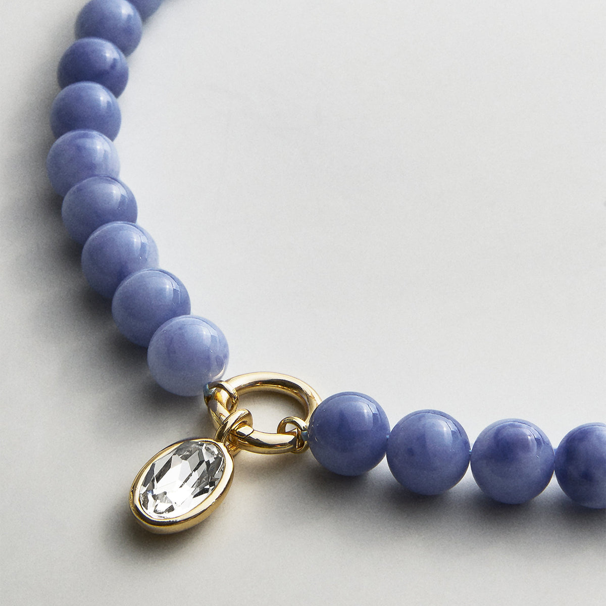 Lavisa - Sodalite Beaded Ring Necklace - On-Model & Scale View