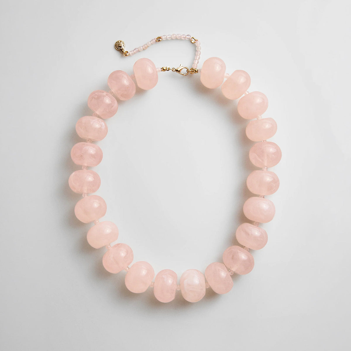 Lavisa rose quartz semi-precious beaded statement necklace