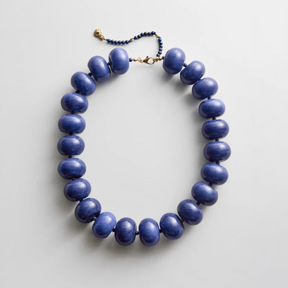 Lavisa beaded statement necklace with lapis and resin beads