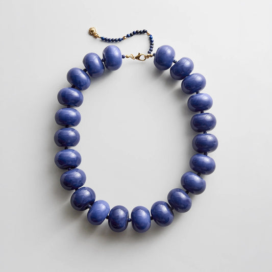 Lavisa beaded statement necklace with lapis and resin beads