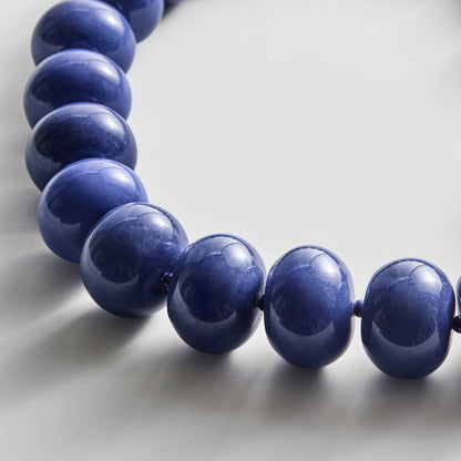 Lavisa - Beaded Statement Necklace With Lapis - Clasp & Finish View