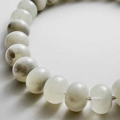 Lavisa - Semi-Precious Stone And Resin Beaded Statement Necklace - On-Model & Scale View