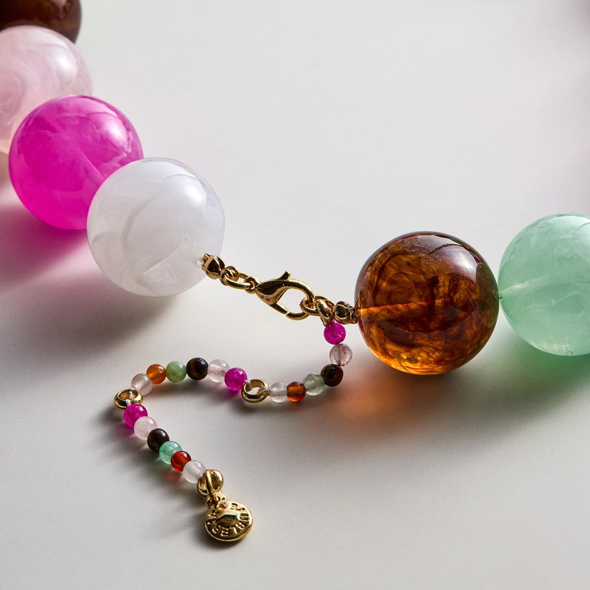 Lavisa - Multicolored Beaded Statement Necklace - Clasp & Finish View
