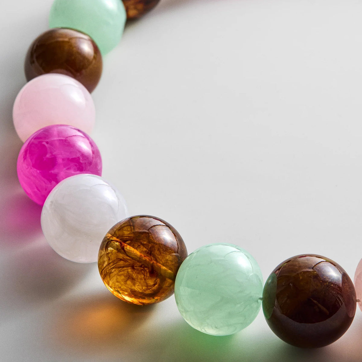 Lavisa - Multicolored Beaded Statement Necklace - On-Model & Scale View