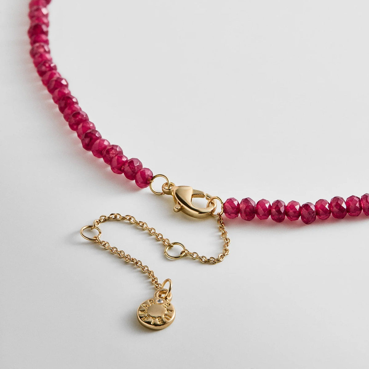 Lavisa - Custom Semi-Precious Beaded Necklace With Pave Letters - Clasp & Finish View