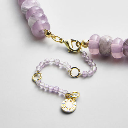 Lavisa - Semi-Precious Amethyst Beaded Necklace - Clasp & Finish View