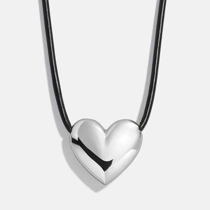 Lavisa - Bubble Heart Cord Necklace - Clasp & Finish View