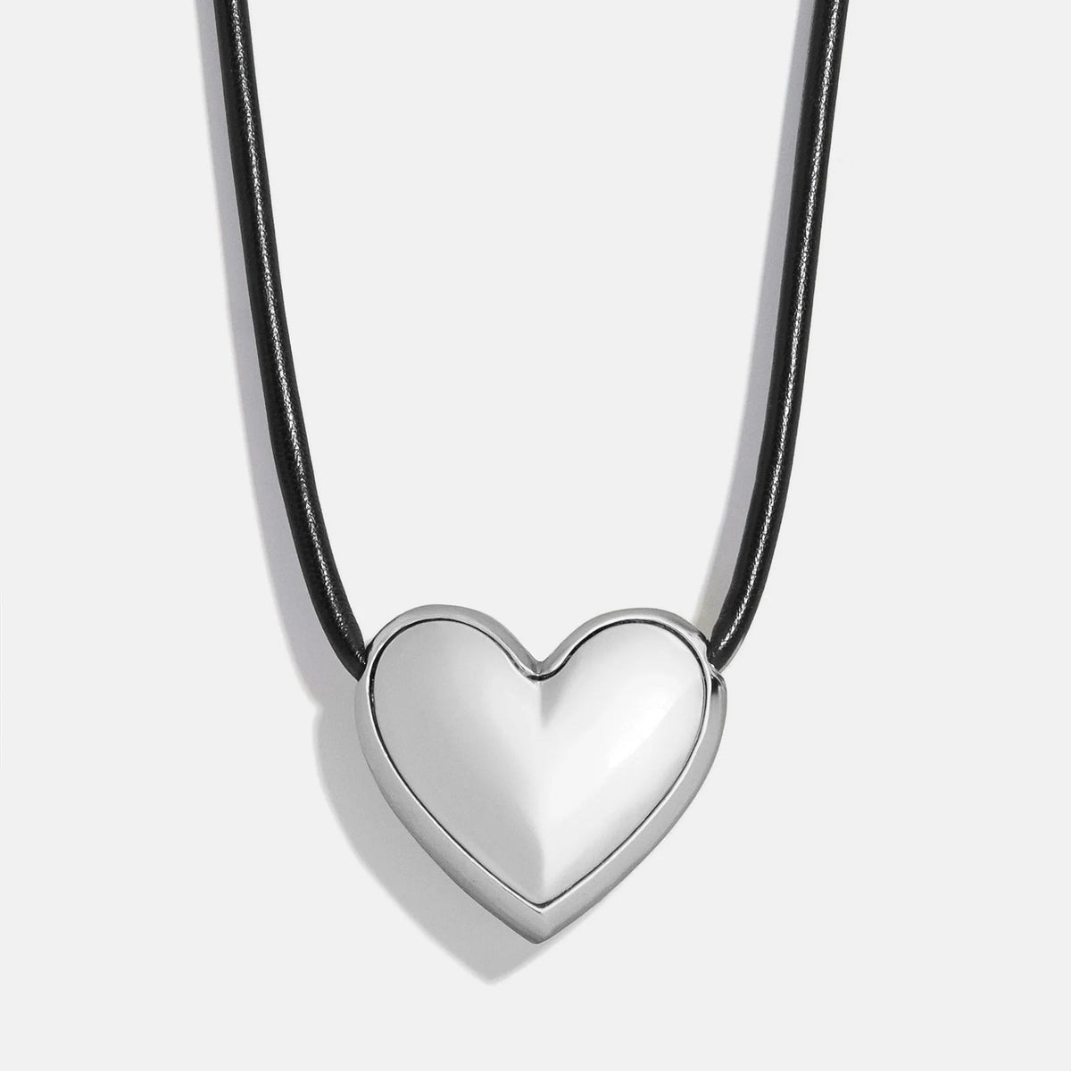 Lavisa - Bubble Heart Cord Necklace - Side Profile View