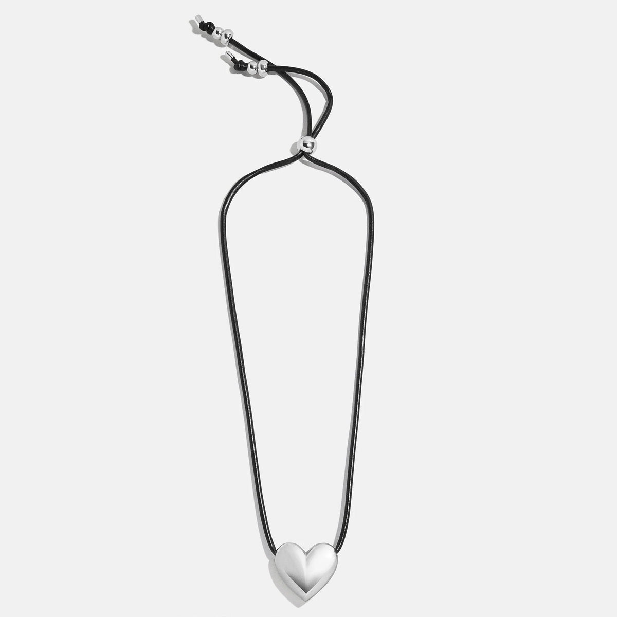 Lavisa - Bubble Heart Cord Necklace - On-Model & Scale View
