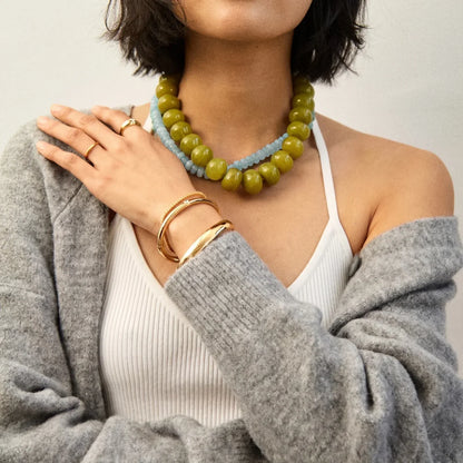 Lavisa - Oversized Statement Beaded Necklace For Women - Detail & Styling View