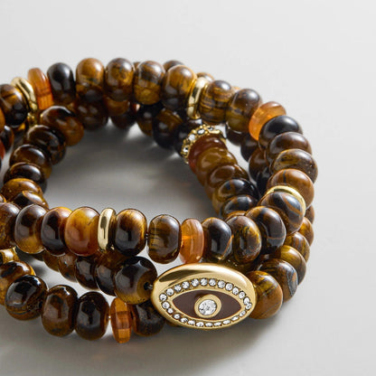 Lavisa - Energy Aligned Evil Eye Bracelet Set - On-Model & Scale View
