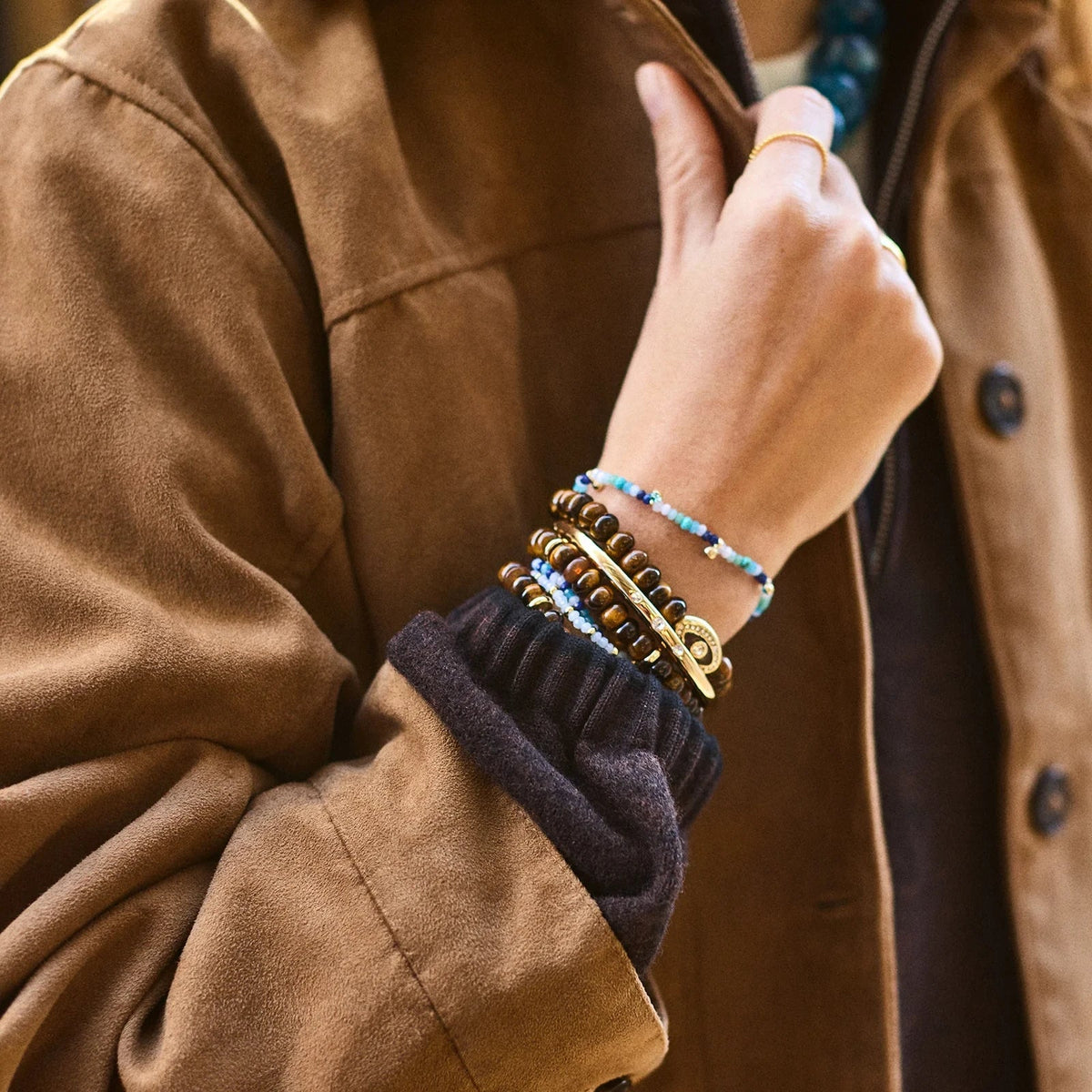 Lavisa - Energy Aligned Evil Eye Bracelet Set - Detail & Styling View