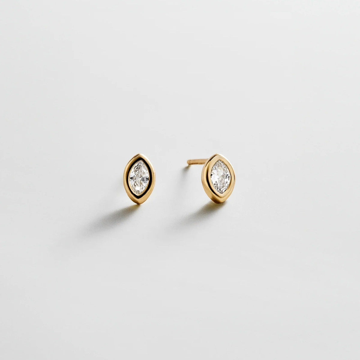 Lavisa 14k gold plated marquise crystal stud earrings for women
