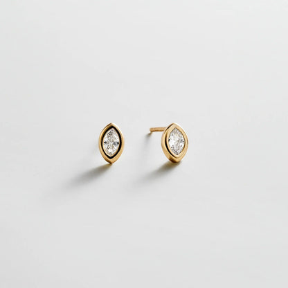Lavisa 14k gold plated marquise crystal stud earrings for women
