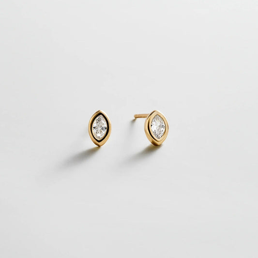 Lavisa 14k gold plated marquise crystal stud earrings for women