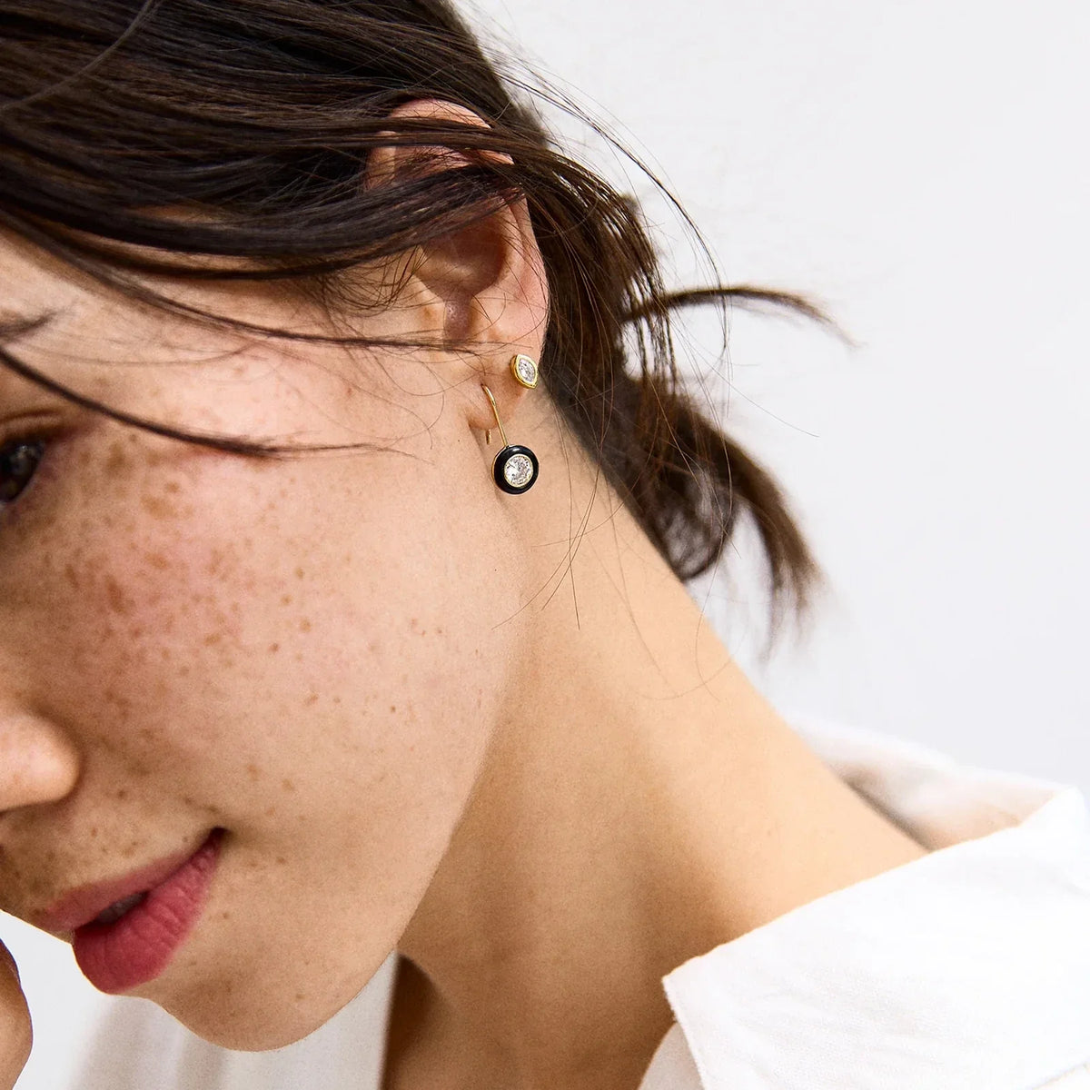 Lavisa - Marquise Crystal Stud Earrings - Detail & Styling View
