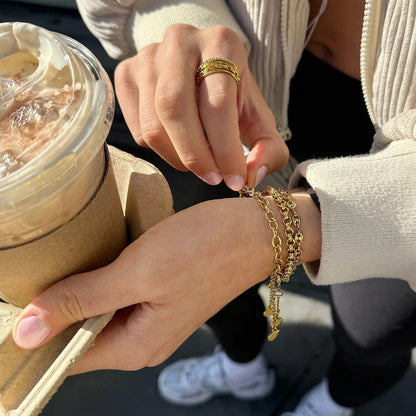 Lavisa - Waterproof Chain Bracelet Set - Detail & Styling View