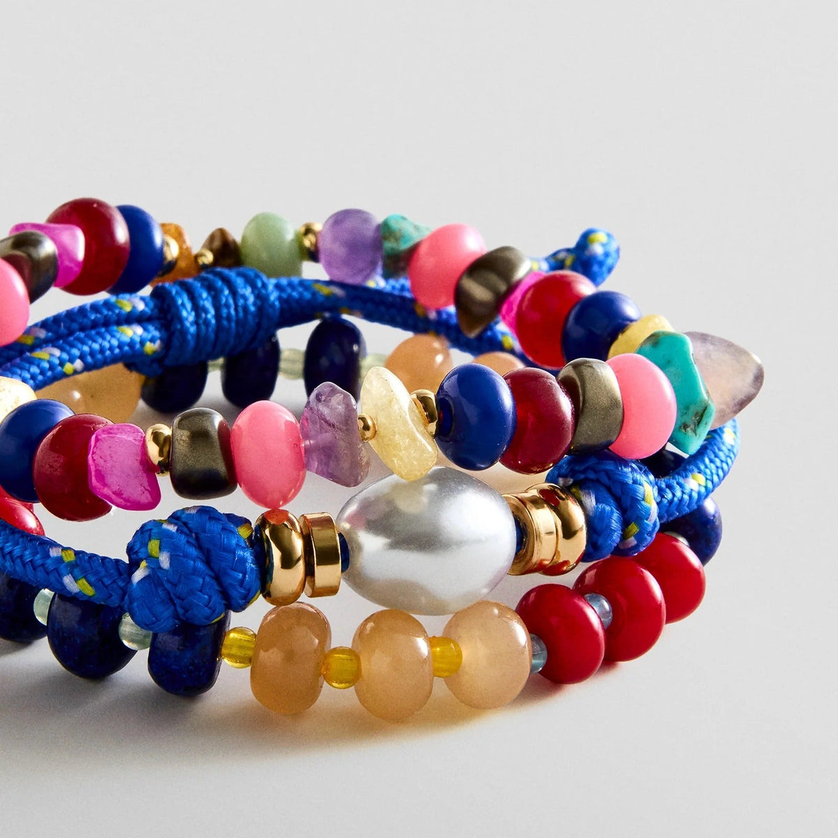 Lavisa - Statement Beaded Bracelet Set - On-Model & Scale View