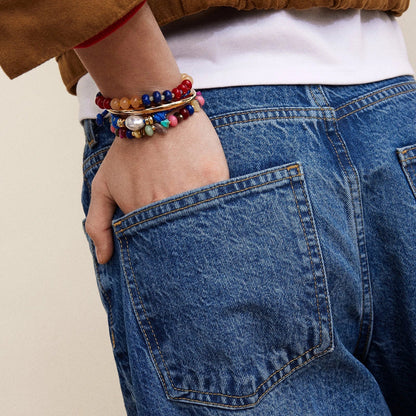 Lavisa - Statement Beaded Bracelet Set - Detail & Styling View