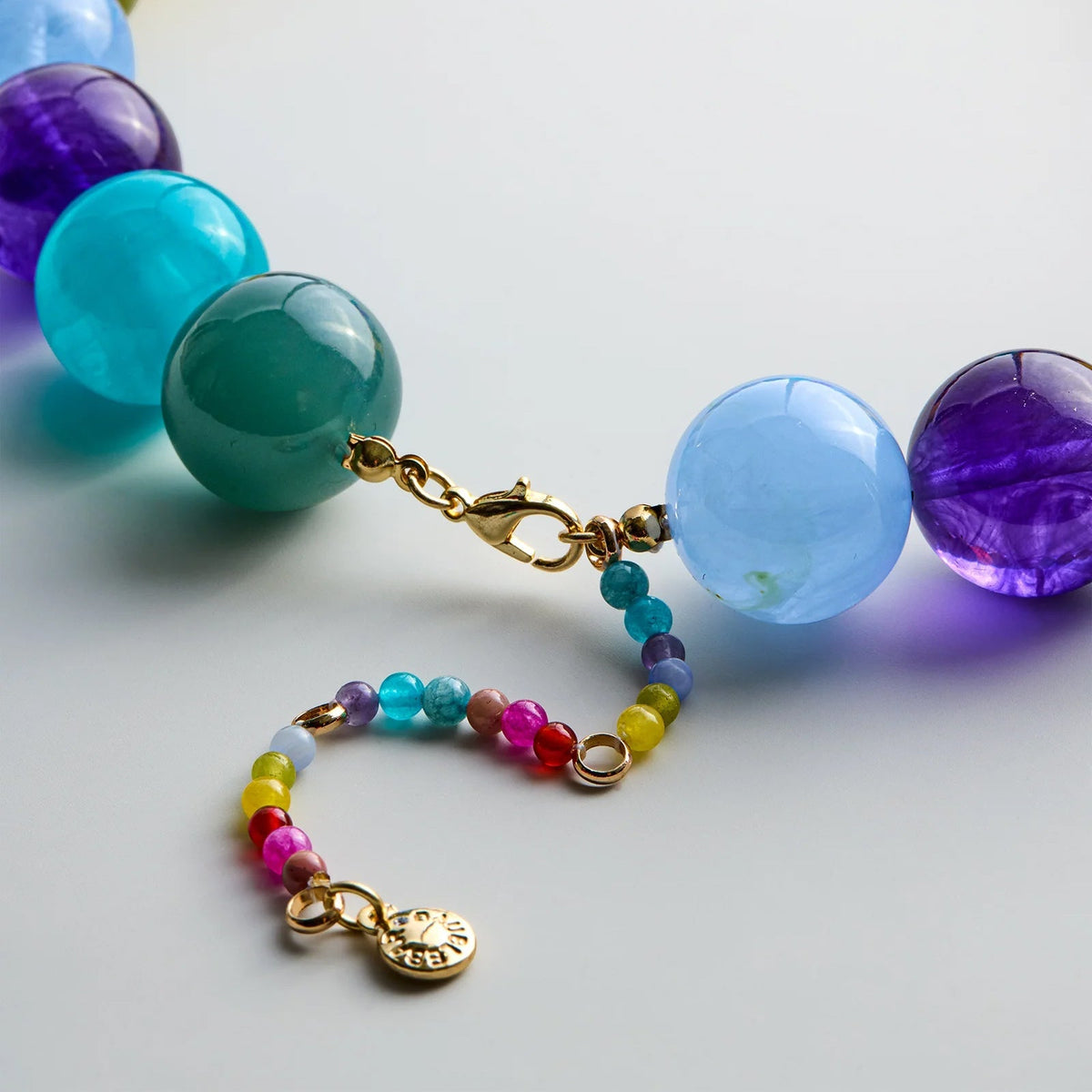Lavisa - Chunky Statement Beaded Necklace For Women - Side Profile View