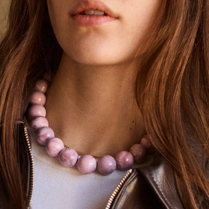 Lavisa - Beaded Statement Necklace - Detail & Styling View