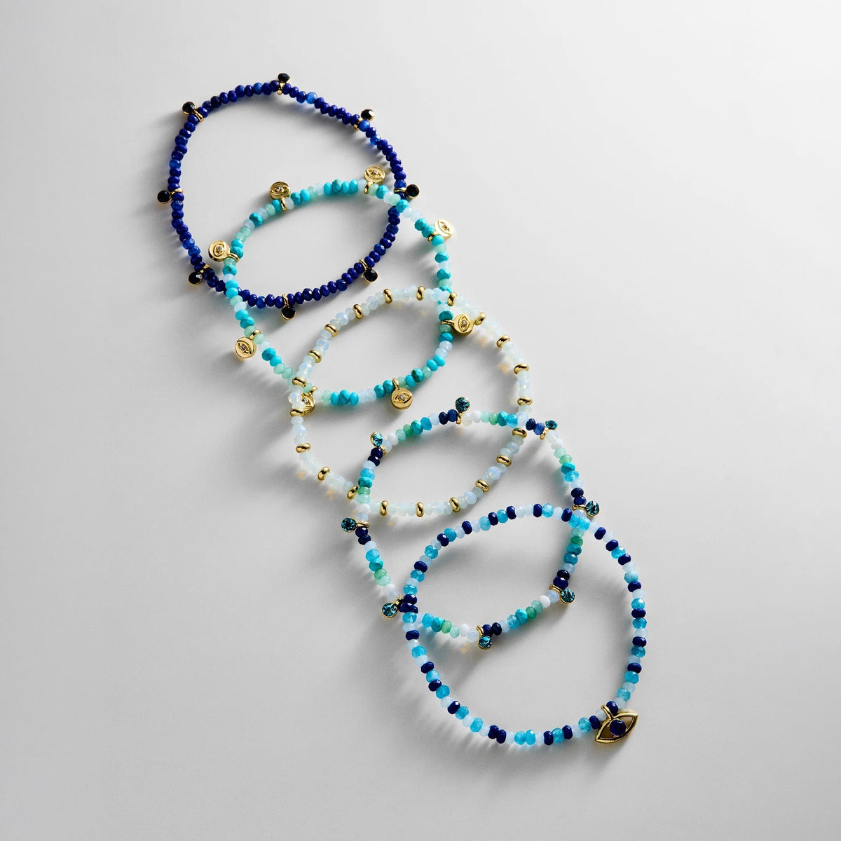 Lavisa - Evil Eye Beaded Layered Bracelet Set - Clasp & Finish View
