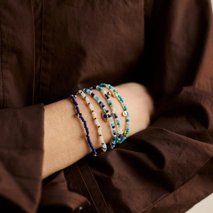 Lavisa - Evil Eye Beaded Layered Bracelet Set - Detail & Styling View