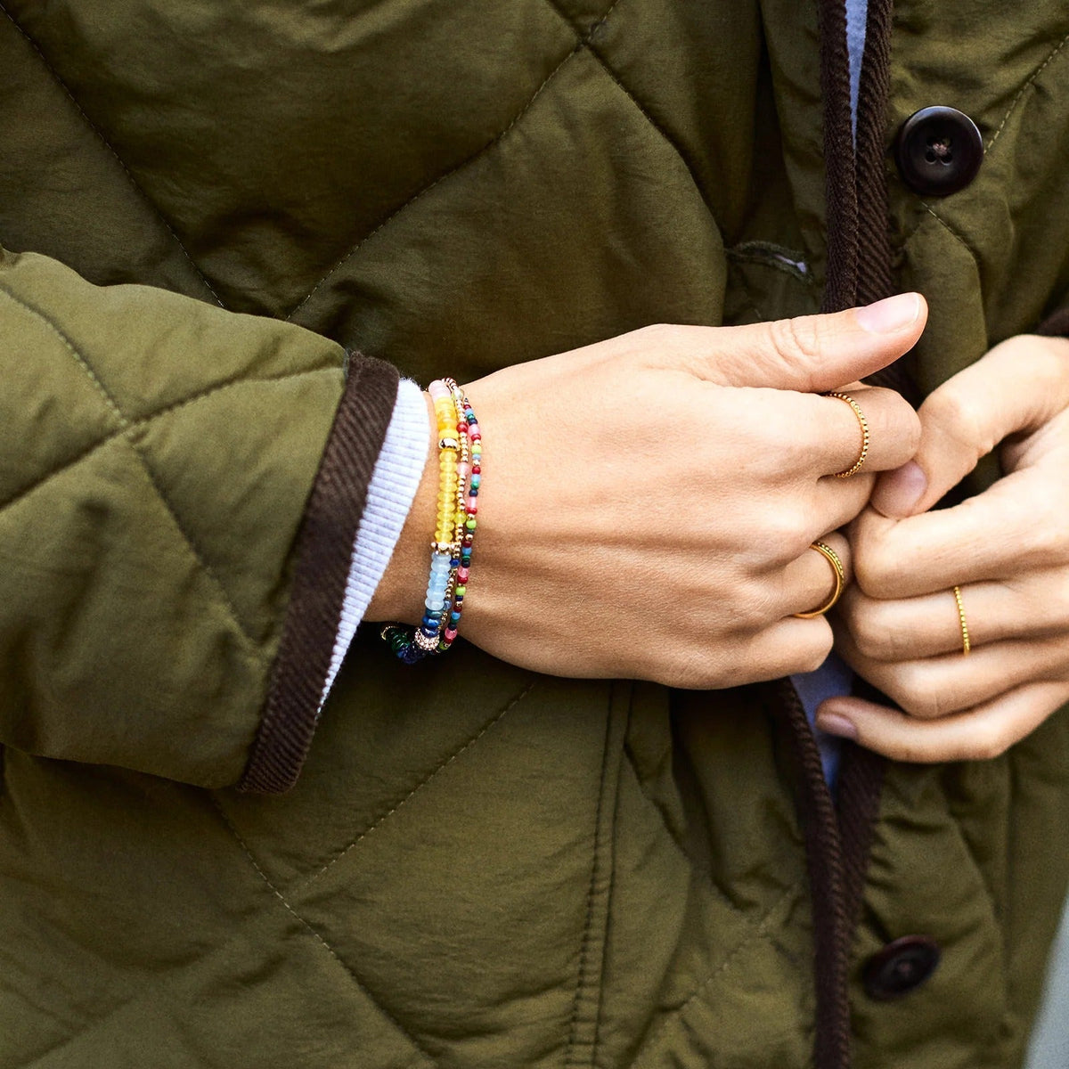 Lavisa - Multi-Strand Beaded Statement Bracelet - Detail & Styling View