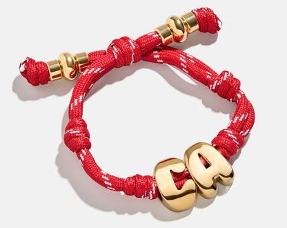 Knotty Initial Custom Waterproof Bracelet - On-Model & Scale View