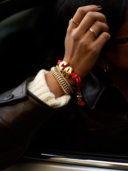 Knotty Initial Custom Waterproof Bracelet - Detail & Styling View