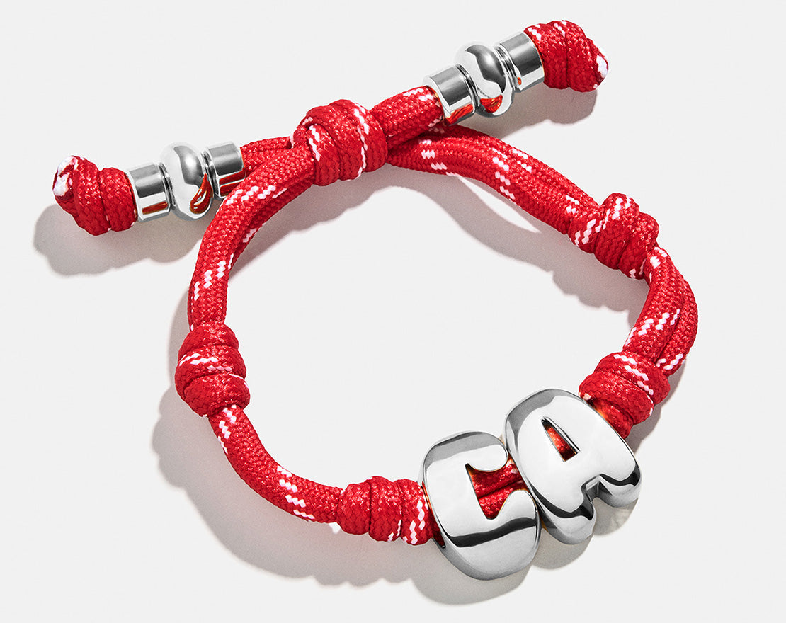 Knotty Initial Custom Waterproof Bracelet - Texture & Setting View