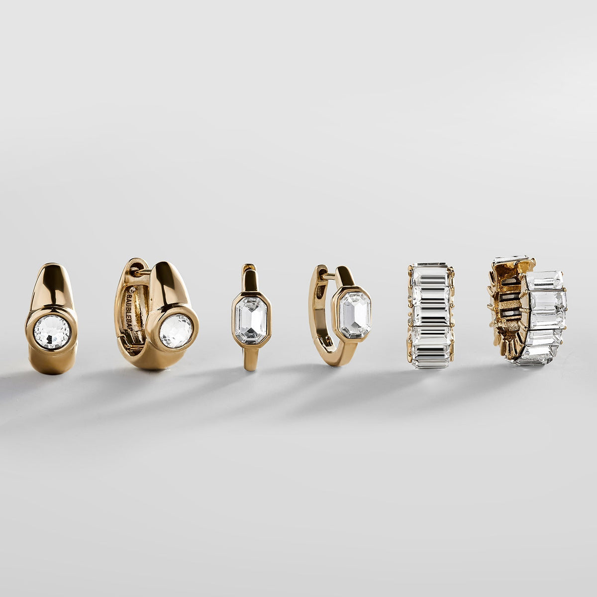 Lavisa waterproof curated huggie earring set featuring pearls and stones