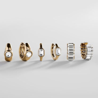 Lavisa waterproof curated huggie earring set featuring pearls and stones