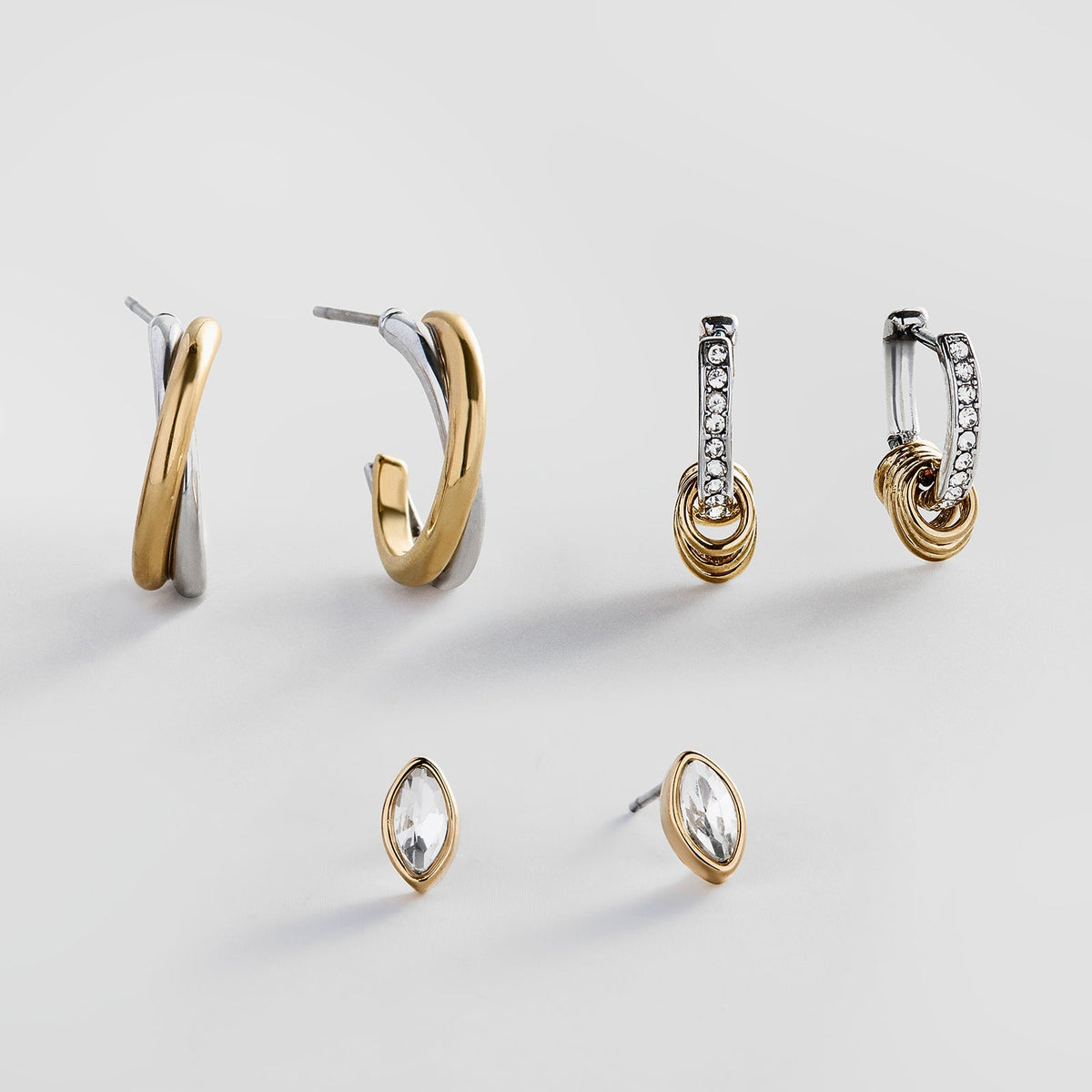 Lavisa Waterproof Earring Set in Stainless Steel and Gold Tone