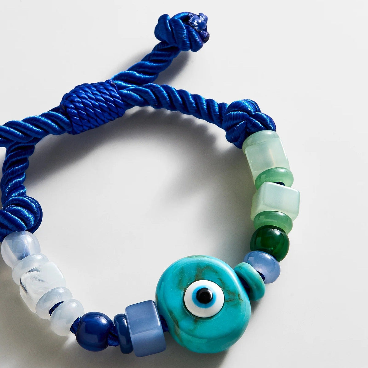 Lavisa - Evil Eye Beaded Statement Bracelet - On-Model & Scale View