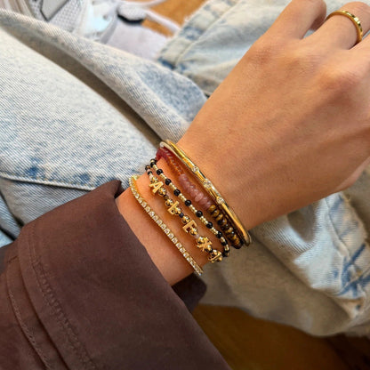 Lavisa - Custom Layered Bracelet Semi-Precious Stone Wrist Stack - Detail & Styling View