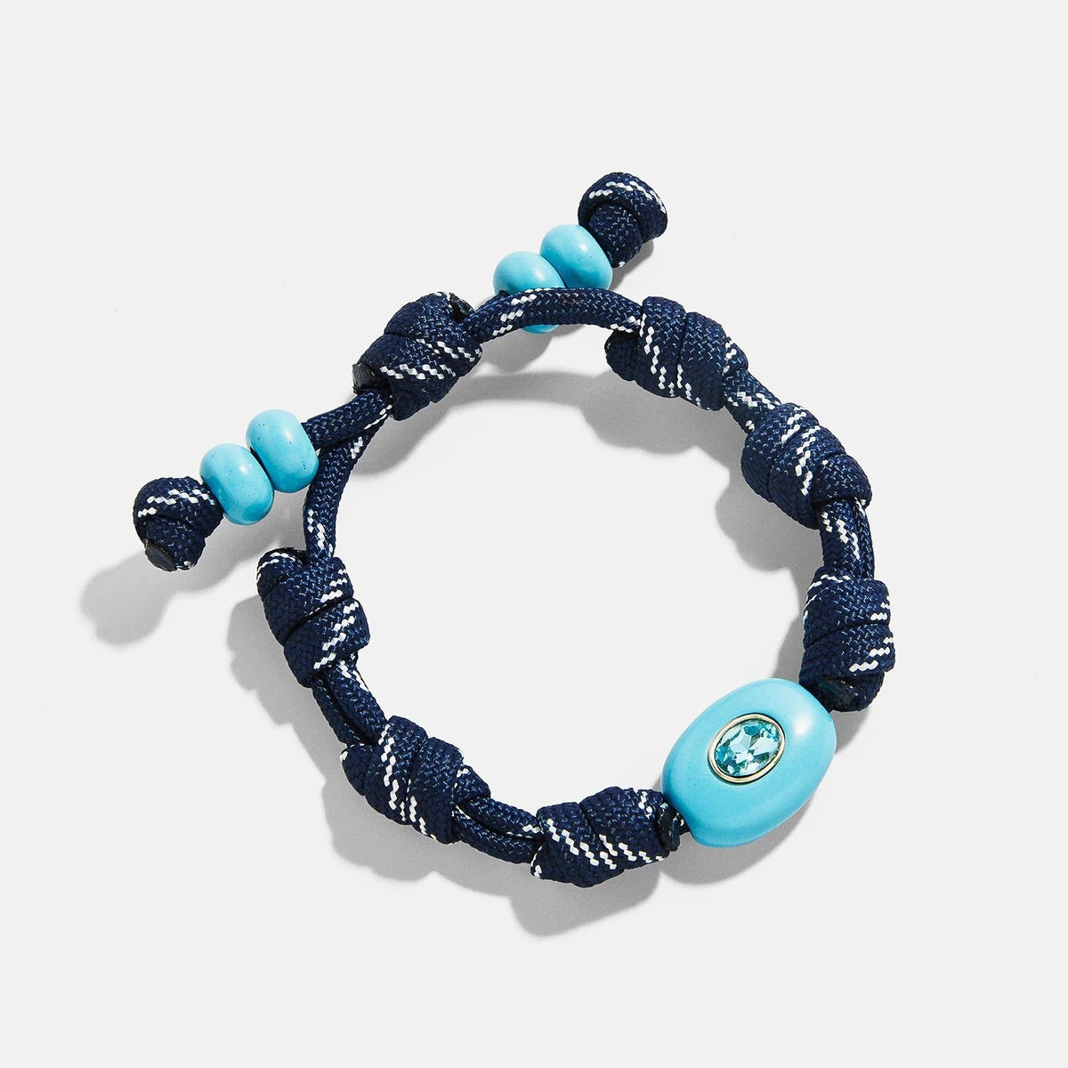 Lavisa turquoise semi-precious stone on a navy paracord adjustable bracelet