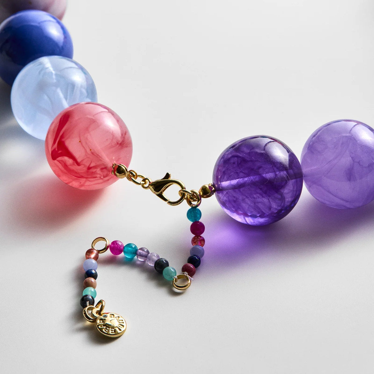 Lavisa - Muted Multi Beaded Statement Necklace - Clasp & Finish View