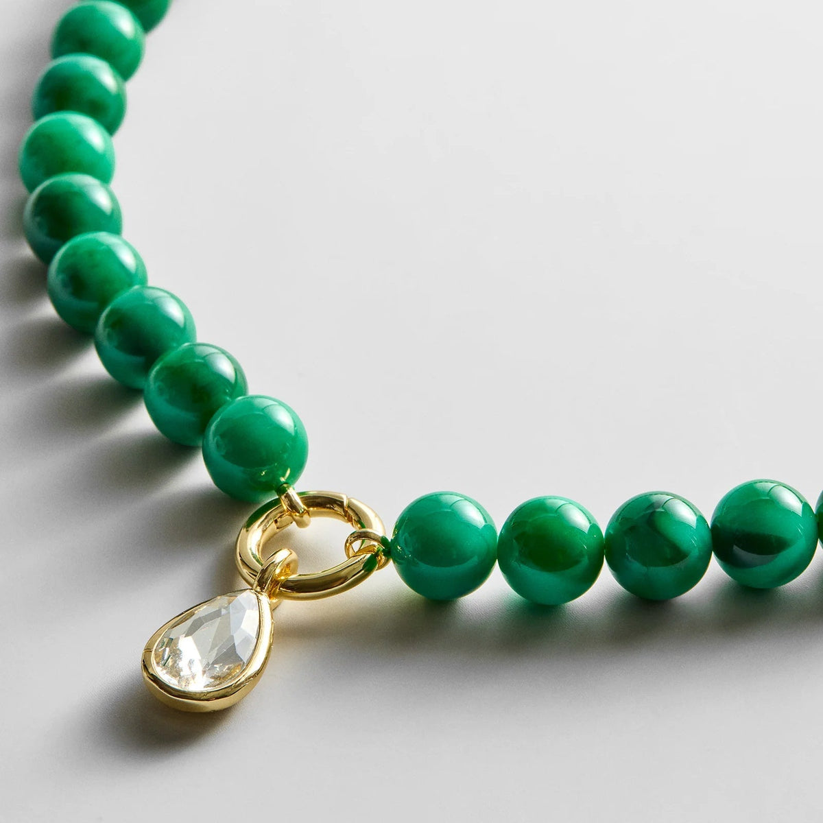 Lavisa - Beaded Ring Charm Necklace - On-Model & Scale View